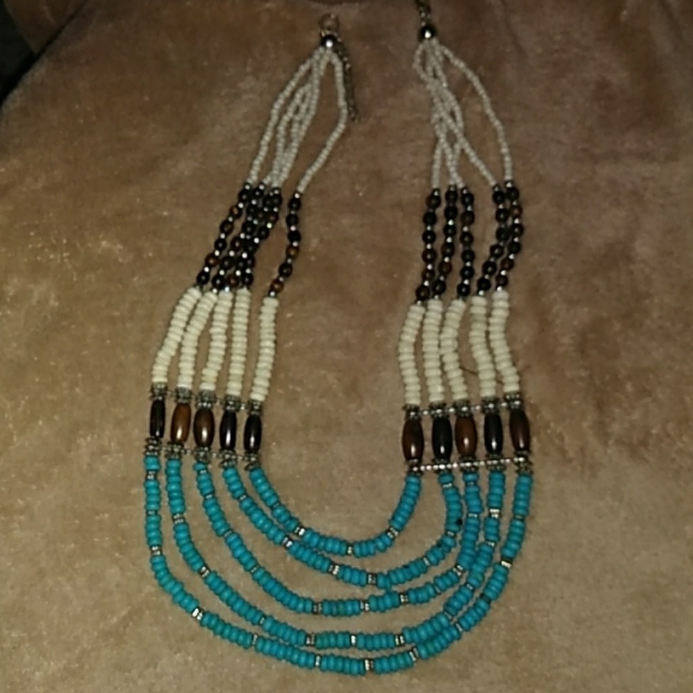 Turquoise & Bone Necklace